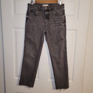 Free People Faded Black Jeans with raw hem Sz 28